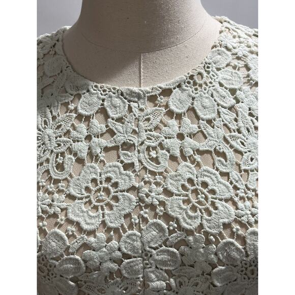 Shoshanna Mint Green‎ Beaux Guipure Lace Knee Length Sheath Dress Sz 4 - Picture 3 of 14